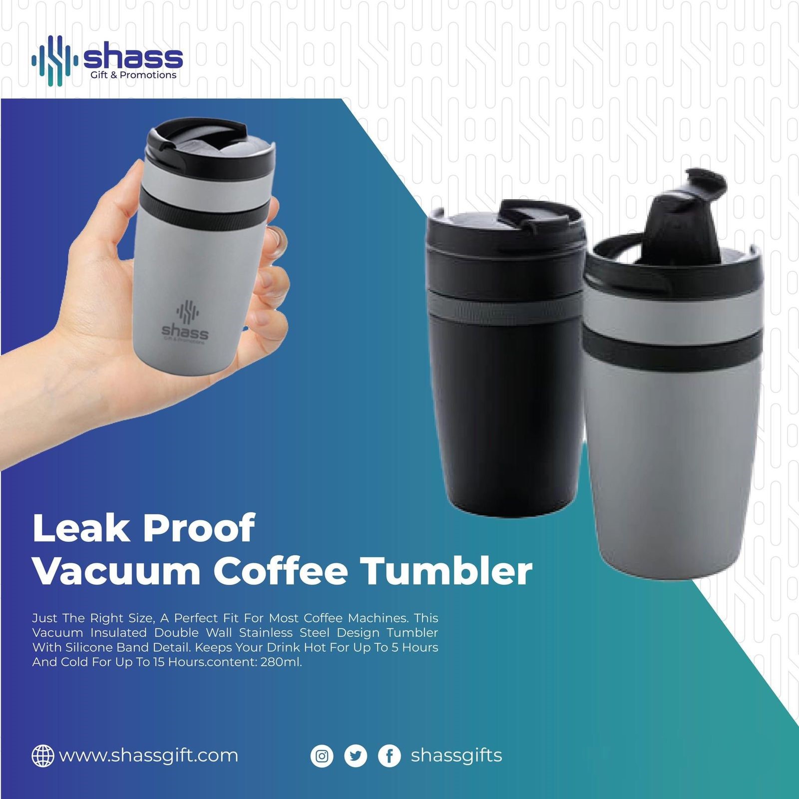 leak proof vaccum coffee tumbler